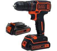 Perceuse-visseuse sans Fil BLACK + DECKER BDCD18B - 18 V - 1,5 Ah - 2 Batteries Et Chargeur 200 Ma Inclus
