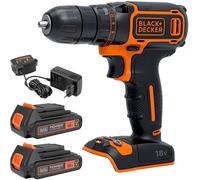 Black & Decker Perceuse-visseuse sans fil BDCD18B 18 V 2 batteries 1,5 Ah chargeur 200 mA