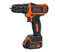 BLACK+DECKER BDCDD12K1B-QW Perceuse-visseuse sans fil - 12 V - 1,5 Ah - Moteur ultra compact - 10 positions - Perçage 25 mm bois et 10mm métal - 2 batteries - Chargeur rapide 1h30 - Livrée en coffret