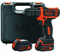 BLACK+DECKER BDCDD12KB-QW Perceuse-Visseuse sans fil - 10,8 V - 1,5 Ah - 26 Nm - 2 batteries - Livrée en coffret