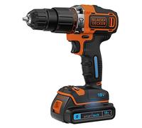 Black & Decker BDCHD18KBST-QW Smart tech perceuse-visseuse à percussion sans fil en coffret avec chargeur rapide/2 batteries 18 V