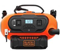 BLACK+DECKER Gonfleur-Compresseur Filaire Ou Sans Fil - Batterie 18 V / Calbe 220 V / Allume-cigare 12 V - 11 Bars / 160 PSI - Fourni Avec 3 Aiguilles Et Embouts, Orange, BDCINF18N-QS