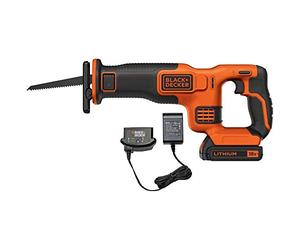BLACK+DECKER BDCR18-QW Scie sabre sans fil - Débattement : 22 mm - Lame de 15 cm - 1 lame, 18V, Orange, 1 batterie
