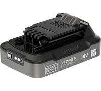 Batterie 18V 2Ah avec indice de charge - BLACK+DECKER - BDL2018S-XJ - Noir