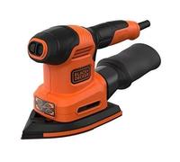 BLACK+DECKER BEW200 QS Multiponceuse filaire 2mm de diamètre dorbite 6 abrasifs, 23 plateaux et 1 doigt de ponçage Collecteur