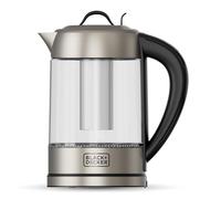 BLACK+DECKER - Bouilloire électrique 2200 W | Carafe verre 1,7 L | Ébullition rapide | Sélecteur digital 60-100 °C | Voyant LED | Filtre inox extractible | Base 360° | Couvercle hermétique | Sans BPA