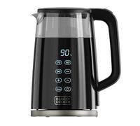 Black+Decker - Bouilloire électrique BXKE2206E | 2200W | Capacité 1,7L | 7 niveaux de température | Verre à double paroi isolante | Base pivotante 360° | Arrêt automatique | Filtre amovible