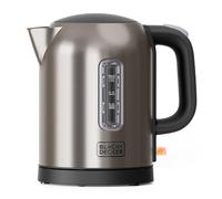 Black+Decker - Bouilloire inox BXKE2207E 2200 W | Ébullition rapide 1 L | Design compact | Base 360° | Arrêt auto | Filtre anti-calcaire | LED | Bec anti-gouttes | Sans BPA
