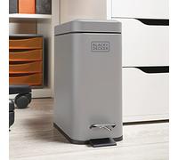 BLACK+DECKER BXBN00013E Poubelle à pédale avec couvercle à fermeture amortie Acier inoxydable Gris 30 x 14 x 29 cm 5 l