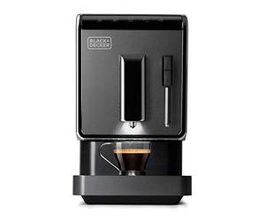 BLACK+DECKER BXCO1470E - Machine à Café à Grains 1470 W, Broyeur à Grains de 160 g, Écran Tactil, Design Moderne et Compacte de 18 cm, Réservoir de 1,2 L, Lavage Automatique, Programmable, Noir