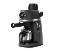 BLACK+DECKER BXCO800E - Cafetière hydro-pression 800W, 3,5 bars, Design moderne avec thermomètre frontal, Buse vapeur, Verseuse en verre, Jusqu'à 4 tasses, Filtre en acier