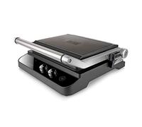BLACK+DECKER BXGR2000E - Grill électrique 2 en 1 2000W, Plaque chauffante et grill, Ouverture à 180º, Contrôle de la température et du temps de cuisson, Écran LCD