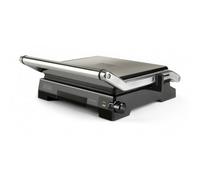 BLACK+DECKER BXGR2200E - Grill électrique 2200W, 6 positions et ouverture à 180 °, plaque 14,5 x 23 cm avec revêtement antiadhésif, sans PFOA et PTFE, acier inoxydable