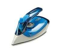 BLACK+DECKER BXIR1000E - Fer à repasser de voyage | 1000 W | Double tension : 120 V et 240 V | Débit vapeur 50 g/min | Vapeur continue à 20 g/min | Acier inoxydable | Bleu