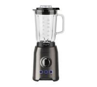 BLACK+DECKER BXJB1200E - Blender mixeur 1200W, bol en verre de 1.5L, 3 programmes + vitesses réglables, 6 lames en acier inoxydable, noir et inox anti-traces de doigts