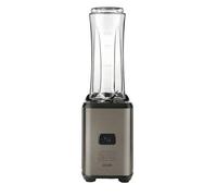 BLACK+DECKER BXJBA350E - Mini blender 350W | Smoothies & milk-shakes | 2 bouteilles 600ml sans BPA | Couvercle hermétique | 4 lames inox | Finition noire et inox anti-traces