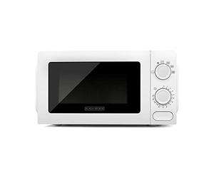 BLACK+DECKER BXMY700E - Micro-ondes 700W, 20L, 6 puissances, Fonction décongélation, Minuterie 30min, Avertissement sonore, Plateau de 245mm, Ouverture à bouton-poussoir, Lumière intérieure