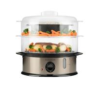 BLACK+DECKER BXST800E - Cuiseur vapeur 800W, capacité 6.5L, 2 plateaux superposables, sans BPA, accessoires, nettoyage facile, détachable, minuteur