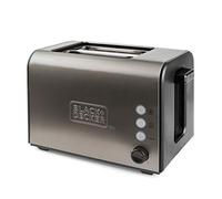 Black & Decker Grille-pain BXTO900E 900W 2 fentes 3 fonctions 7 niveaux ramasse-miettes STOP Inox