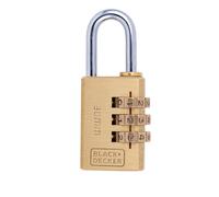 BLACK+DECKER Cadenas Code 30mm Cadenas de Valise avec Code à 3 Chiffres - Cadena
