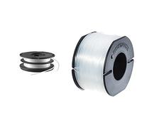 BLACK+DECKER Cassette avec Bobine de Rechange pour Coupe-Bordures, 2 x 6 m de Fil, Fil de ⌀1,5 mm, Noir, Blanc & Bobine de Rechange pour Coupe-Bordures, 50 m de Fil en Nylon, Fil de ⌀1,5 mm