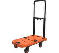 BLACK+DECKER - Chariot de transport pliable à plateau - Charge max. 90 kg - Hauteur réglable - 61.4 x 37x3 x 89.4 cm - Orange