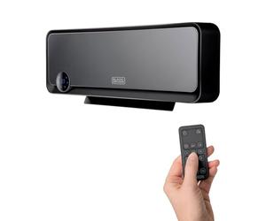Black+Decker - Chauffage Céramique Mural BXWSH2000E 2000W | Thermostat 10-49 °C | Programmation 12 H / Hebdomadaire | Télécommande | IPX2 Salle de Bain | Oscillation Automatique | Écran LED