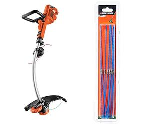 BLACK+DECKER Coupe-Bordures Filaire 900W, Coupe-Bordures Electrique 35 cm & Lignes de Rechange pour Coupe-Bordures, Lignes de Taille-Bordures pour Usage Intensif, 10 x 3 mm de Lignes, A6487-XJ