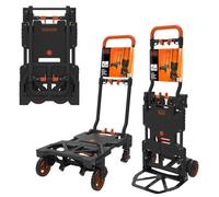 BLACK+DECKER Diable 2-en-1 pliable – Diable 55 kg / Chariot 120 kg – plastique/acier