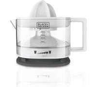 BLACK+DECKER BXCJ25E - Presse agrumes électrique 25W, double sens de rotation, 350 ml, filtre à pulpe réglable, rangement câble, amovible, blanc