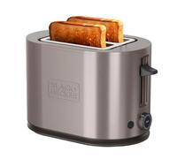 BLACK+DECKER - Grille-Pain 900W BXTO901E | 2 Fentes | Centrage Automatique | 7 Niveaux de Brunissage | 3 Bandes de Mica Incandescent | 3 Modes Intégrées | Ramasse-Miettes Amovible | Acier Inoxydable