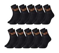 BLACK+DECKER Heavy Fabric Crew Lot de 10 paires de chaussettes de travail unisexe en coton renforcé Noir/gris 39-42 43-46 47-49 50-52 - Noir - 47-49