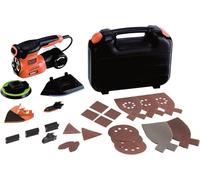 BLACK+DECKER KA280LK-QS Multiponceuse Filaire - Plateau Interchangeable - Vitesse Variable de 8500 à 13000 trs/min - D'orbite : 2 mm - 21 Accessoires - Livrée en Coffret 220W