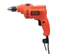 Black+Decker KR5010 Perceuse-visseuse filaire à une vitesse pour percer la maçonnerie, l'acier et le bois, 550 W, 10 mm, 2800 tr/min, orange et noir
