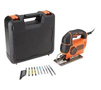 BLACK+DECKER KS901PEKA10-QS Scie sauteuse pendulaire filaire - 620W - 4 Positions de 22,5° à 45° - 90 mm dans le bois - 8 mm dans l'acier - 3000 crs/min - 10 lames - Livrée en coffret