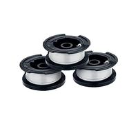 BLACK+DECKER Lot de 3 bobines de rechange pour désherbeur de mauvaises herbes, fil de débroussailleuse, 9 m, diamètre de 0,2 cm (AF1003ZP)