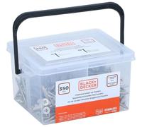 BLACK+DECKER Lot de 350 vis pour panneaux d'aggloméré en acier inoxydable Argenté 3,5 x 35 x 35 x 30 x 4,5 x 40 x 50 mm