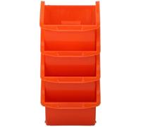 Black+Decker Lot de 4 boîtes de rangement empilables - Idéal pour les outils, le maquillage et l'organisation de bureau - 15 x 24 cm - Plastique - Orange