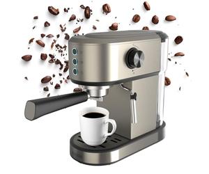 BLACK+DECKER - Machine à Espresso BXCO1350E | 1350W | 20 Bars | Système Thermoblock | Filtres 1 et 2 Tasses | Buse Vapeur Orientable | Réservoir Amovible 1L | Plateau Chauffe-Tasses et Ramasse-Gouttes