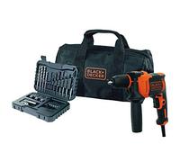 BLACK+DECKER Marteau perforateur filaire 710W, haute performance pour maçonnerie, métal et bois, vitesse variable pour précision, 32 accessoires avec pochette souple, BEH710SA32-QS