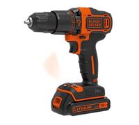 BLACK+DECKER Marteau perforateur sans fil 18V, 2 batteries 1.5Ah, chargeur 400mA, Kitbox, BDCHD18KB-QW