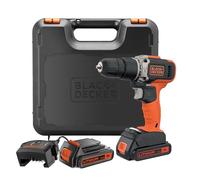 Black & Decker Perceuse à percussion BCD003C2K-QW sans fil 18V 45Nm 2 vitesses 2x1,5Ah coffret LED