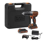BLACK+DECKER Marteau perforateur sans fil et sans balais 18V avec 2 batteries 2.5Ah, vitesse variable, 2 engrenages, couple 52Nm, POWERCONNECT, BL188E2K-QW