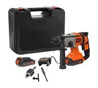 BLACK+DECKER Marteau perforateur SDS-Plus sans fil 18V, batteries Lithium-Ion 2.5Ah, puissant impact de 1.2J, boîte de kit, BCD900E2K-QW