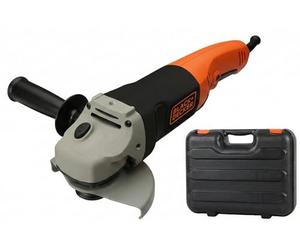 BLACK+DECKER - Meuleuse d'angle filaire - Accessoires : flasque inférieur et supérieure, carter de protection et poignée latérale 3 positions - Livrée en Coffret 1200W, orange - KG1202K-QS
