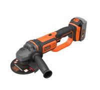 BLACK+DECKER Meuleuse d'angle sans fil - 8 600 trs/min - Changement d'accessoire avec outil - 1 disque de tronçonnage - Livrée en sac de rangement, Orange/Noir, 1 batterie