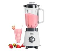 Black+Decker - Mixeur BXJB1002E 1000W | Bol en Verre 1,5 L | Lames Inox 4 Branches | Fonction Glace Pilée | 2 Vitesses + Pulse | Lavable au Lave-vaisselle | Système de Sécurité