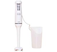 Black & Decker Mixeur plongeant BXHB500E 500W compact anti-éclaboussures verre doseur blanc