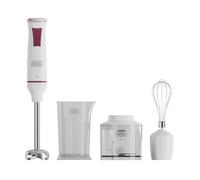 Black+Decker - Mixeur Plongeant BXHBA601E | 600W | 20 Vitesses | Fonction Turbo | Lames en Acier Inoxydable | Design Anti-Éclaboussures | Accessoires Amovibles et Lavables au Lave-Vaisselle | Sans BPA