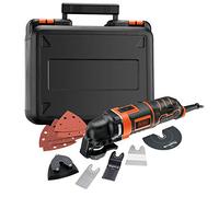 BLACK+DECKER Outil Multifonctions Oscillatoire Filaire 300W - 22 000 Osc/min - 2,8° - Fixation Rapide Et Sans Outil - Livré En Coffret Avec 11 Accessoires : Sciage - Ponçage Et Raclage - MT300KA-QS